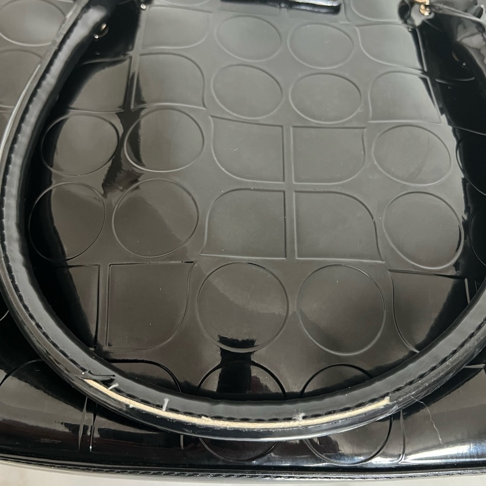 Kate Spade Wellesley Quinn Black Patent Satchel Embossed Ace of ♠️ & NWT wallet - Picture 5 of 12